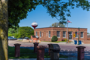 St. James Post Office with water tower in background